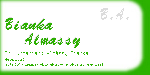 bianka almassy business card