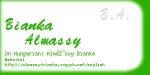 bianka almassy business card